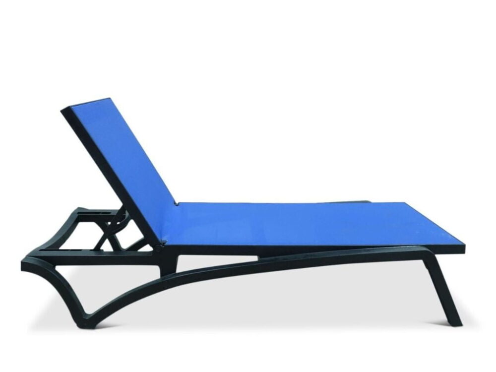 Ligbed Ocean Sunlounger zwart/blauw NIEUW