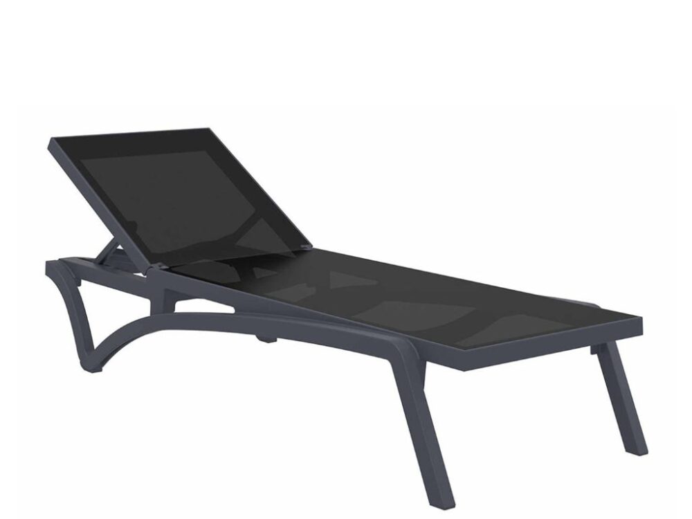 Ligbed Ocean Sunlounger grijs-zwart NIEUW