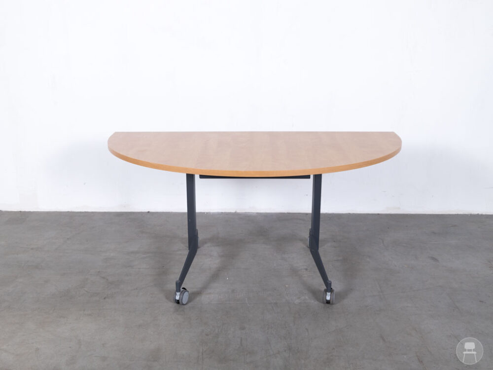 Kantinetafel Kees half rond verrijdbaar 140x80cm