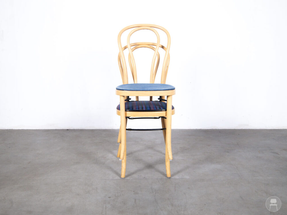 Cafestoel Thonet denim stapelbaar