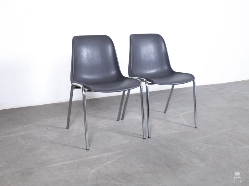1 set 2 stuks Stapelstoel Gregor donkergrijs