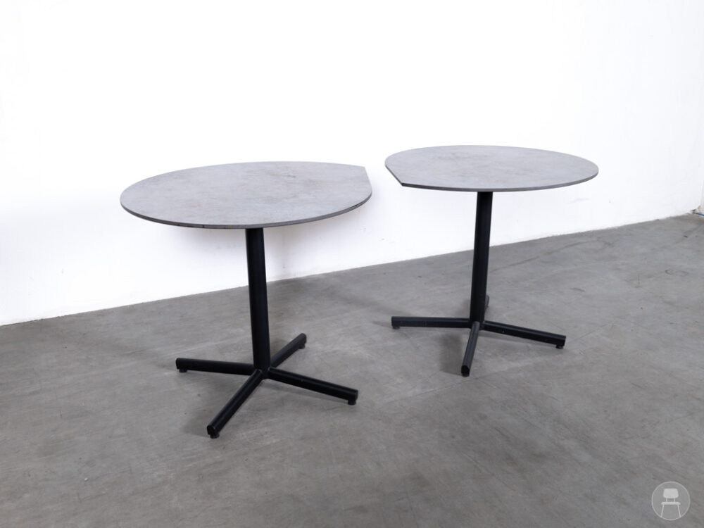 et 2 stuks Terrastafel Druppel HPL Satelliet 80x80cm