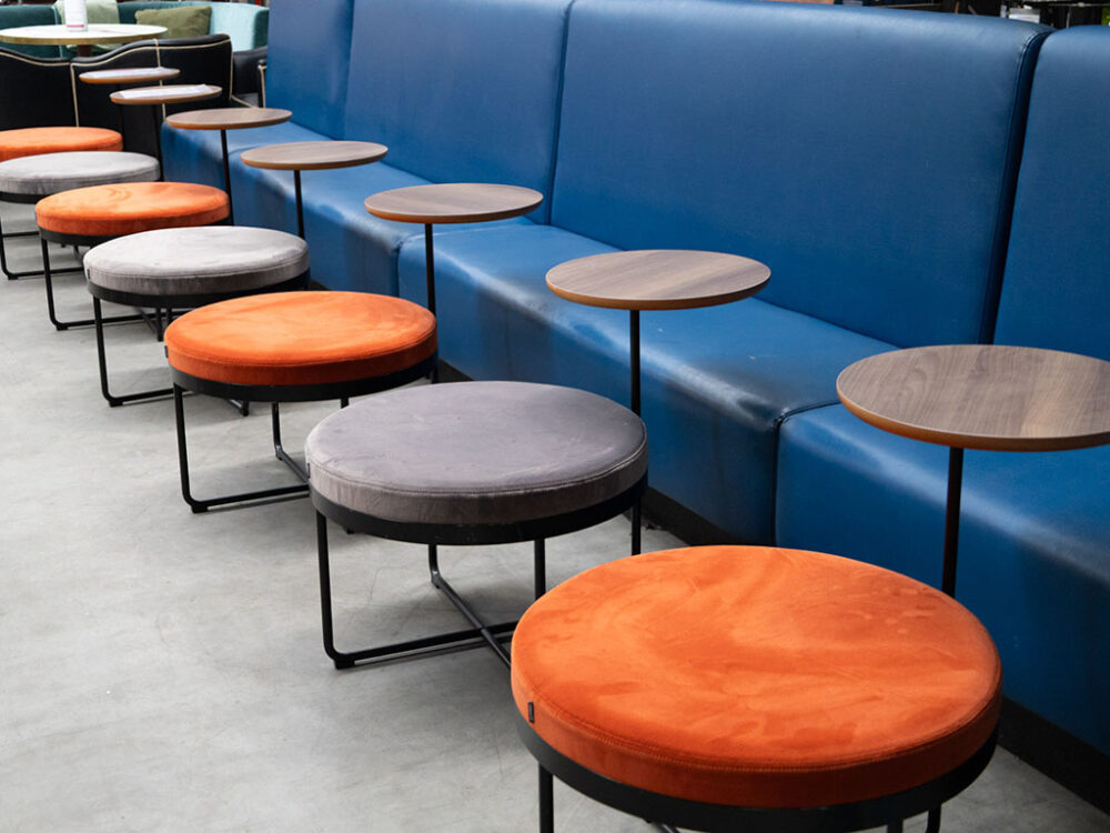 Poef met koffietafel Shima velvet oranje Johansson - Afbeelding 6