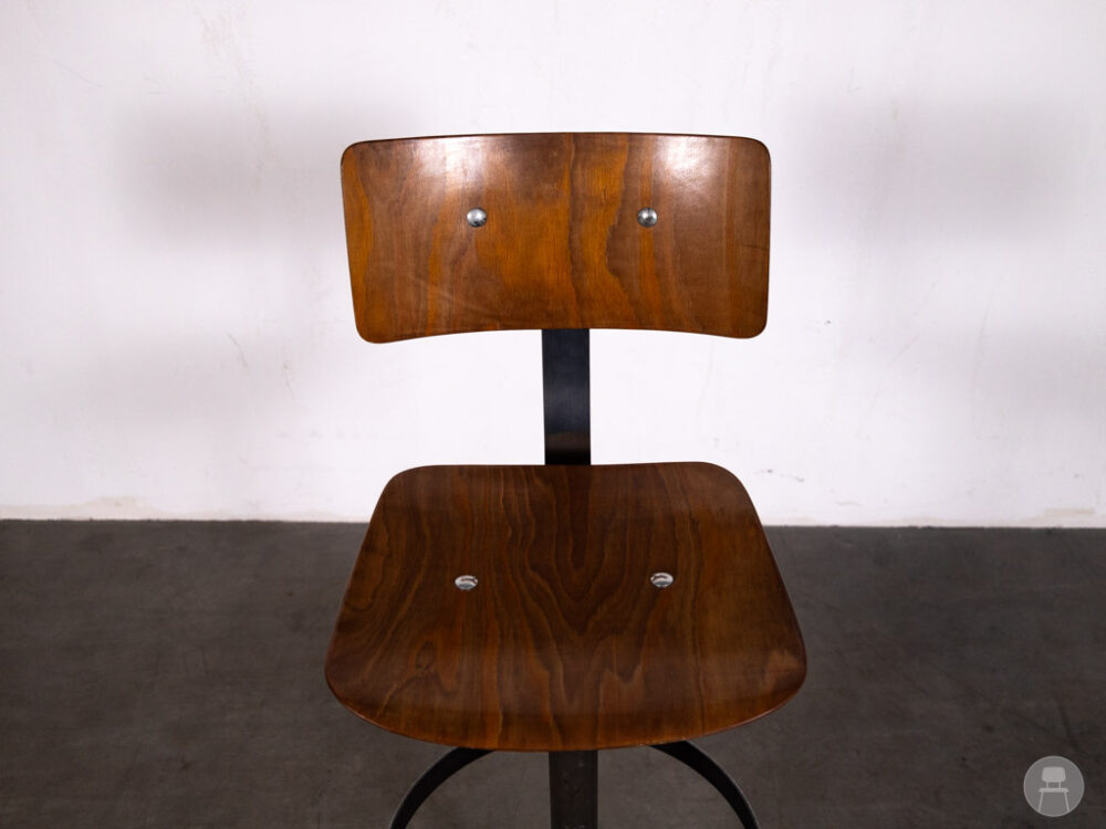 Barkruk Vintage School met rug