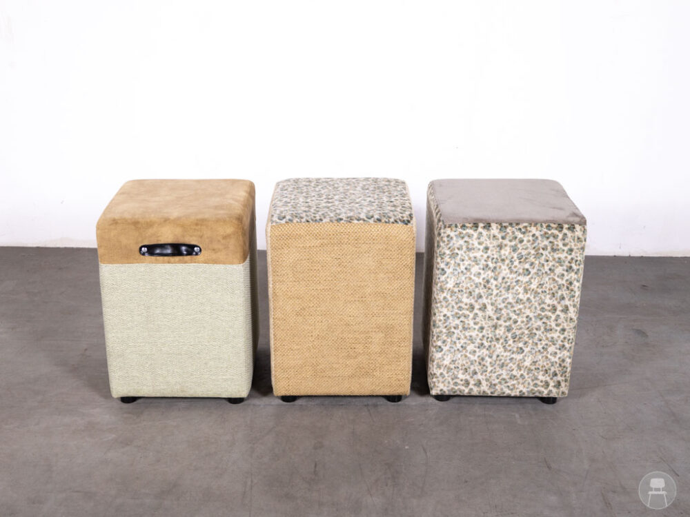 1 set 3 stuks Poef Tempo panter