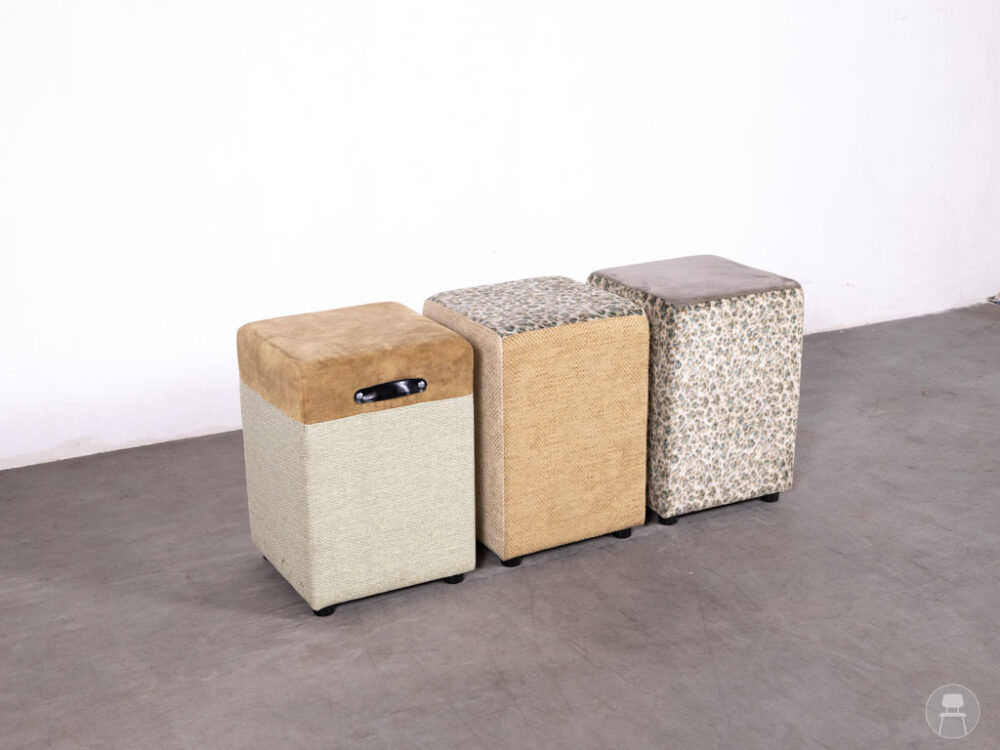 1 set 3 stuks Poef Tempo panter