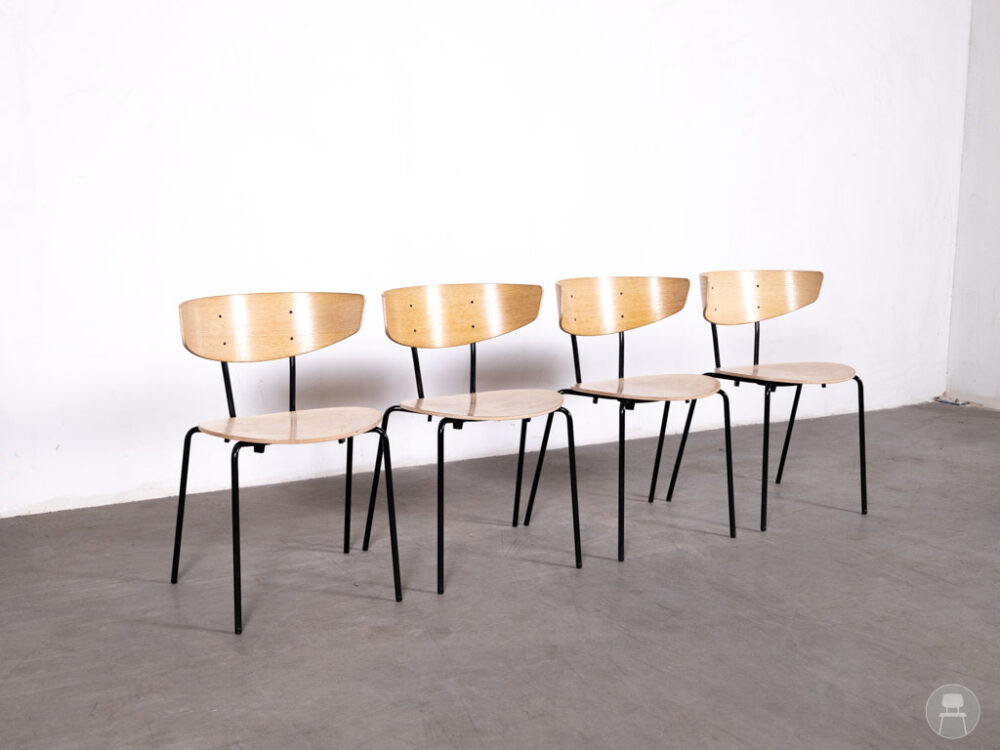 1 set 4 stuks Stapelstoel Ferm Herman naturel
