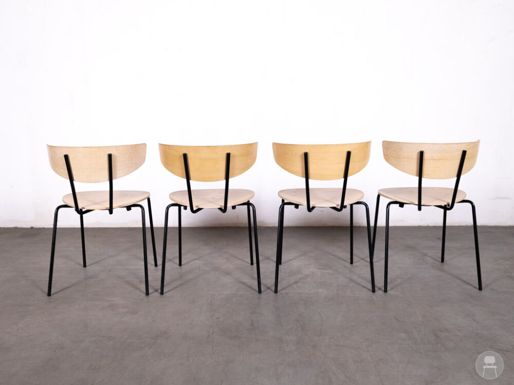 1 set 4 stuks Stapelstoel Ferm Herman naturel