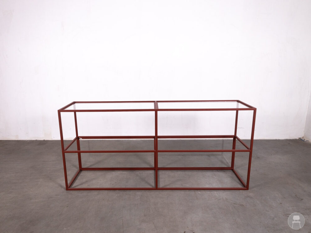 Vitrinekast Robine rood 200x50cm