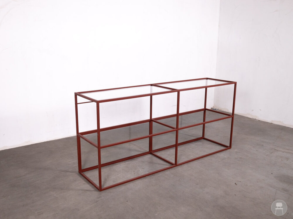 Vitrinekast Robine rood 200x50cm