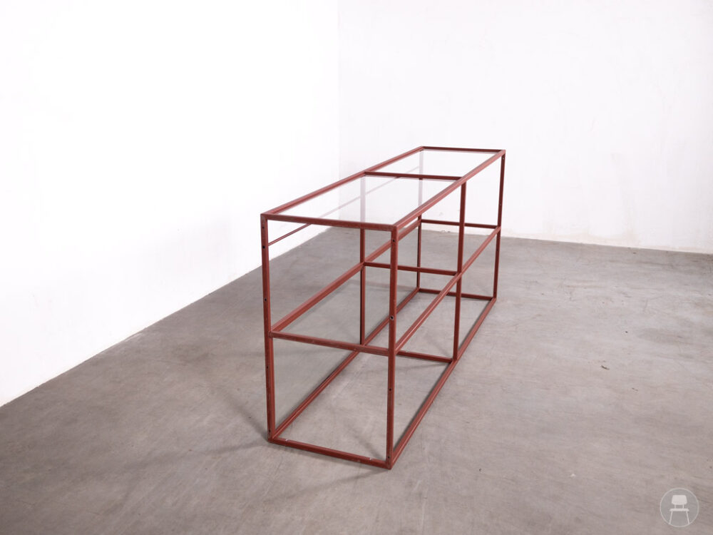 Vitrinekast Robine rood 200x50cm