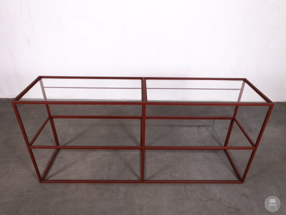 Vitrinekast Robine rood 200x50cm
