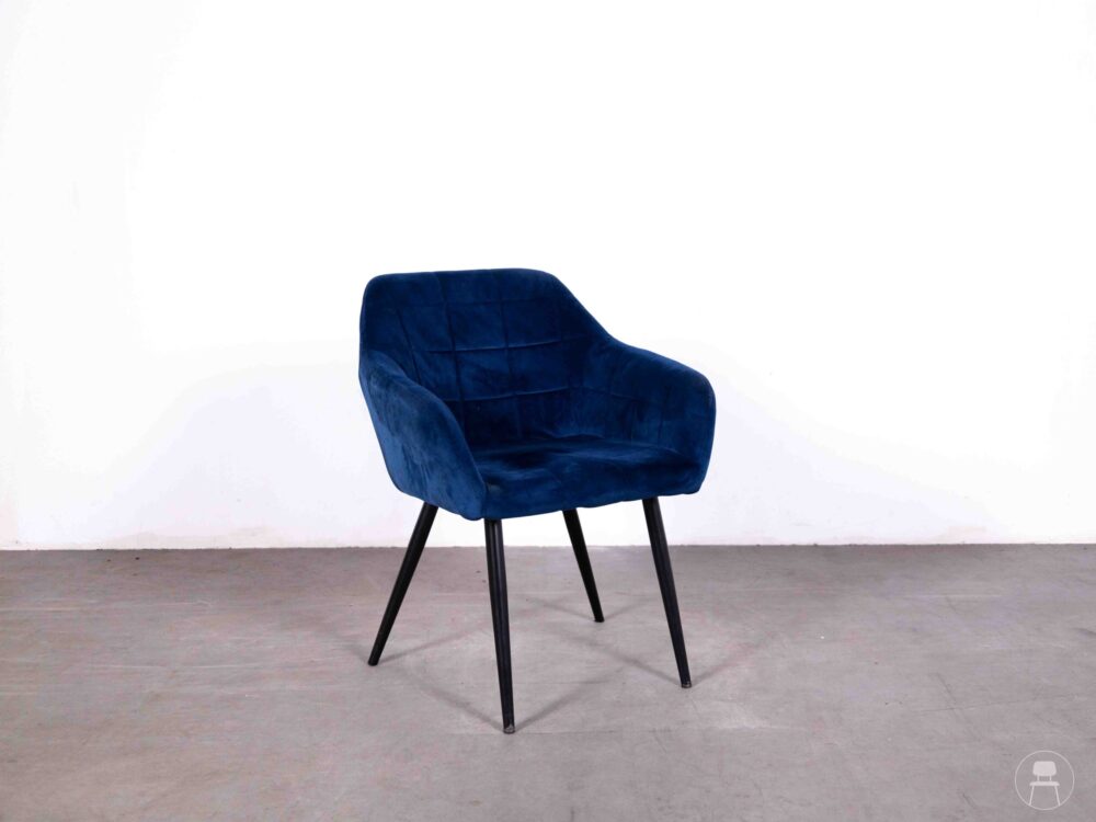 Horecastoel Mavi velvet blauw