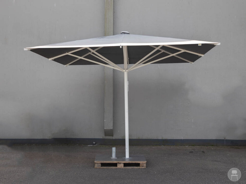Parasol Doelen grijs zonder voet 380x380cm