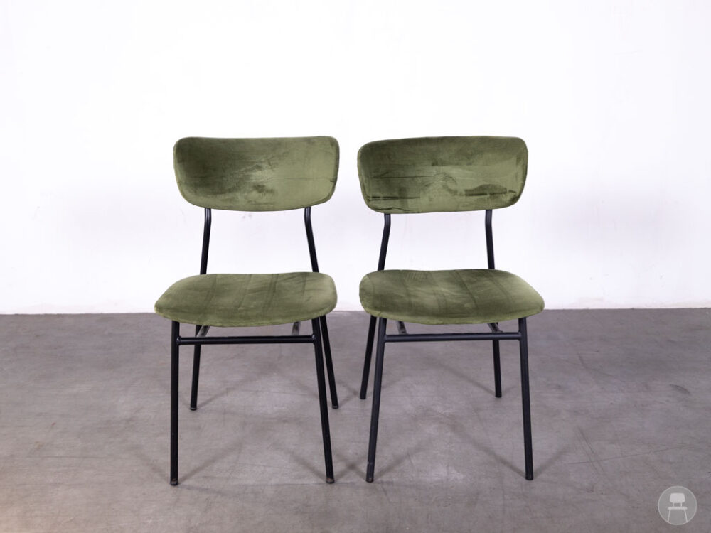 1 set 2 stuks Horecastoel Sprite velvet groen