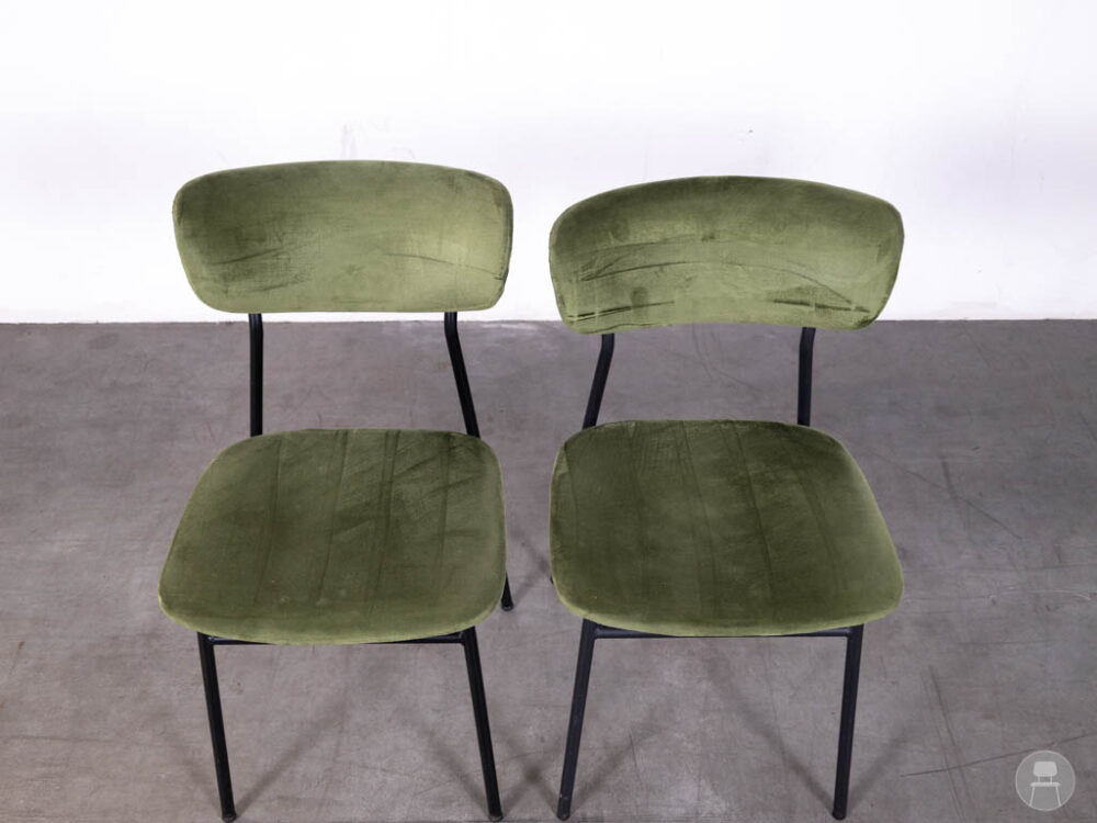 1 set 2 stuks Horecastoel Sprite velvet groen