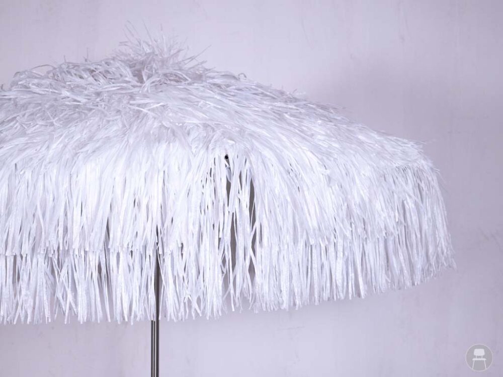 Parasol Raffia klein wit 170cm rond