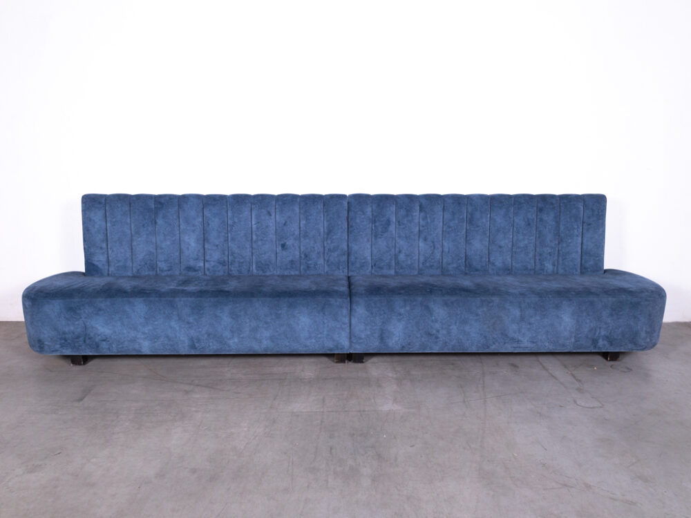 Wandbank Aqua velvet blauw 400cm