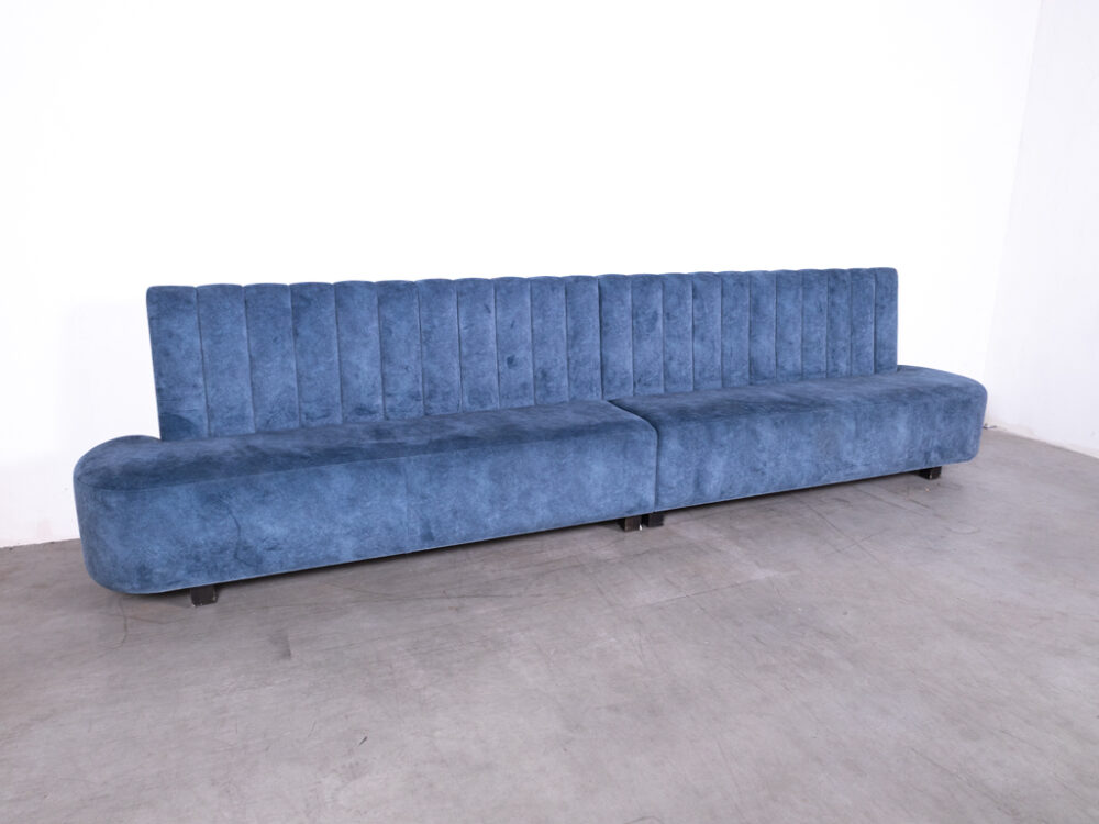 Wandbank Aqua velvet blauw 400cm