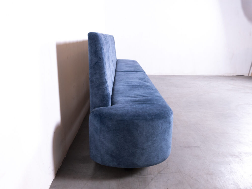Wandbank Aqua velvet blauw 400cm