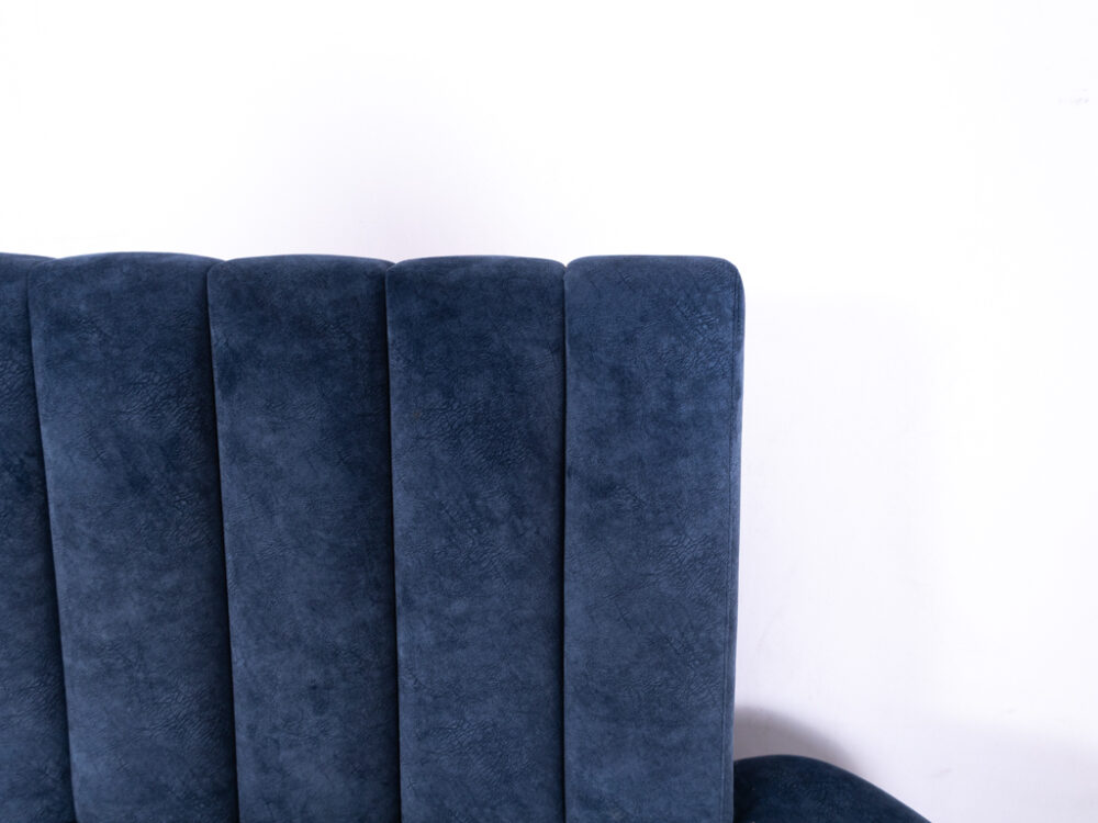 Wandbank Aqua velvet blauw 400cm