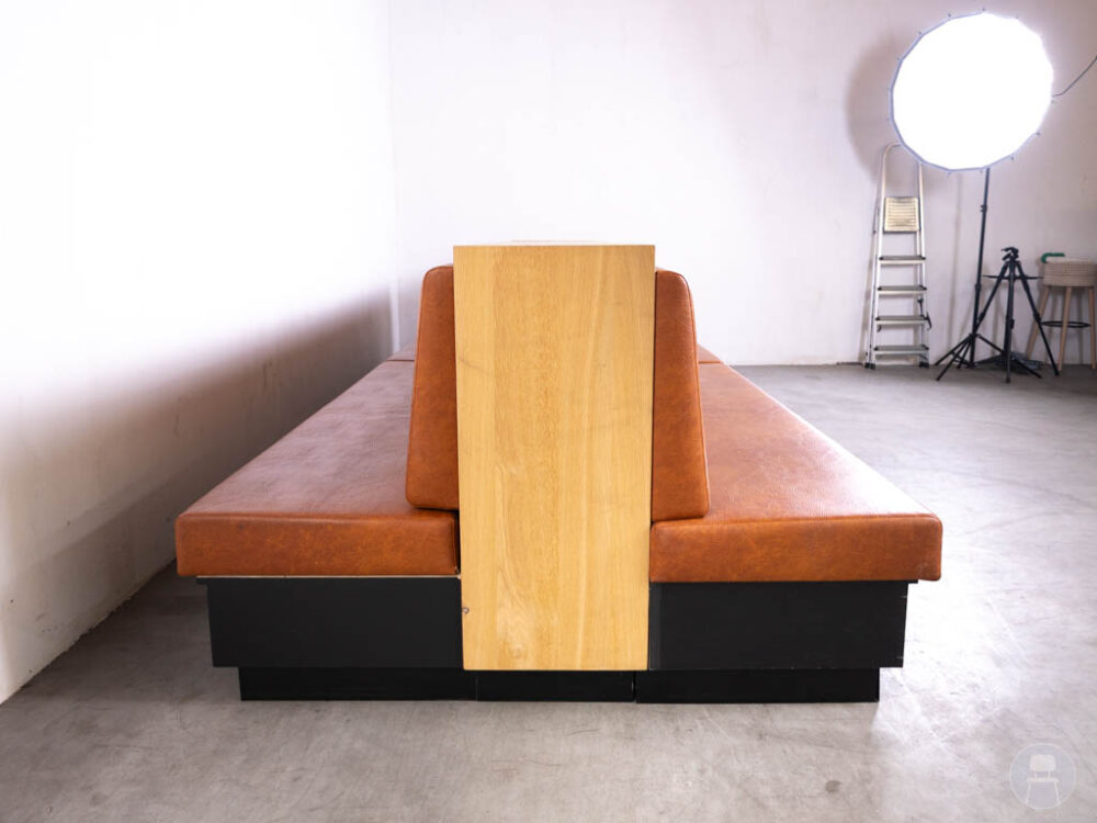 Horecabank Hudson double bruin 450cm