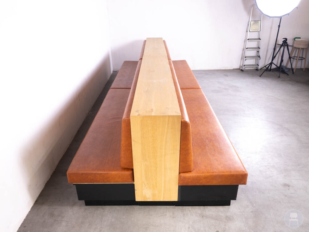 Horecabank Hudson double bruin 450cm