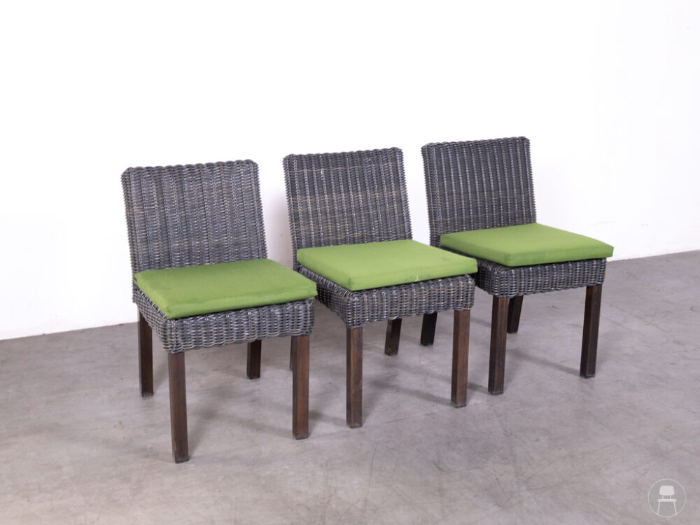 1 set 3 stuks Terrasstoel Willow Marco incl. kussen Satelliet
