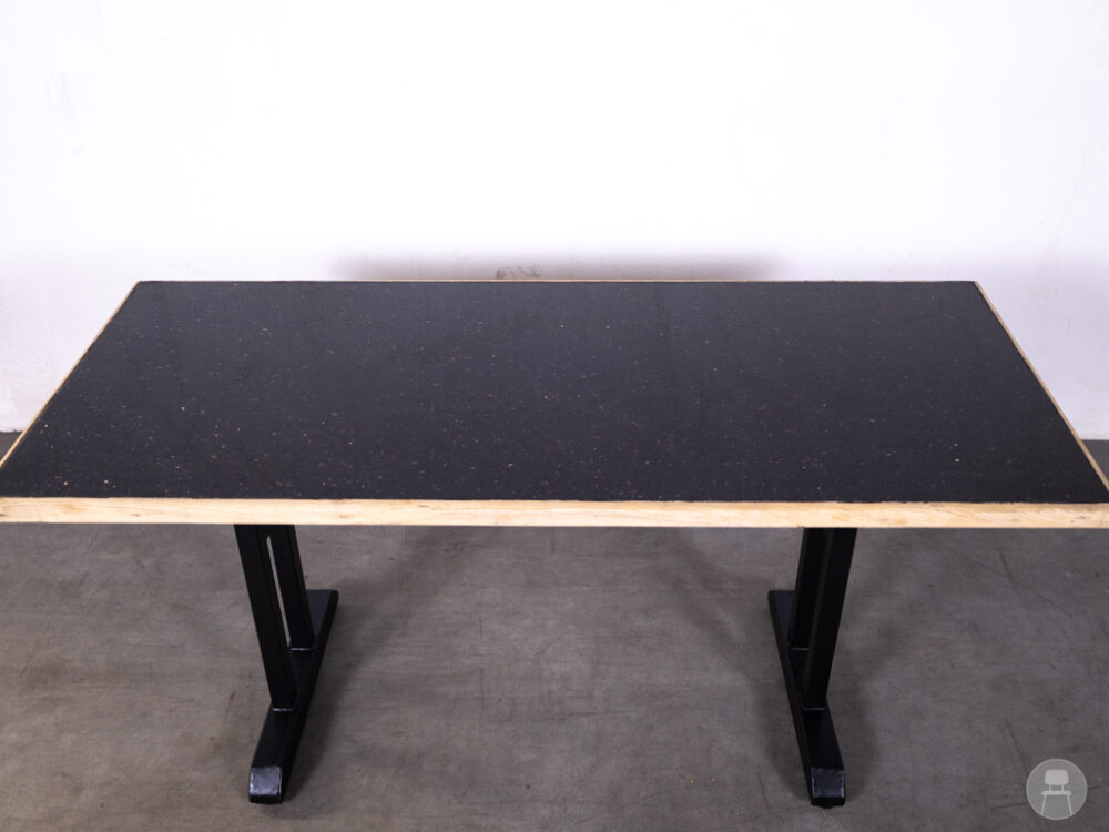 Stamtafel Stone zwart 160x70cm