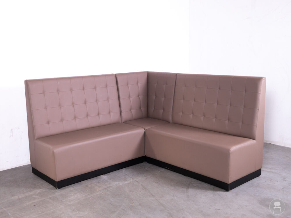 Wandbank hoek Lisa Lilly taupe 170x170cm
