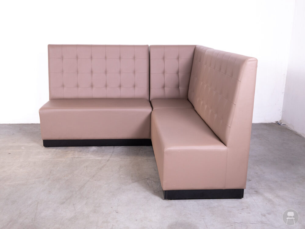 Wandbank hoek Lisa Lilly taupe 170x170cm