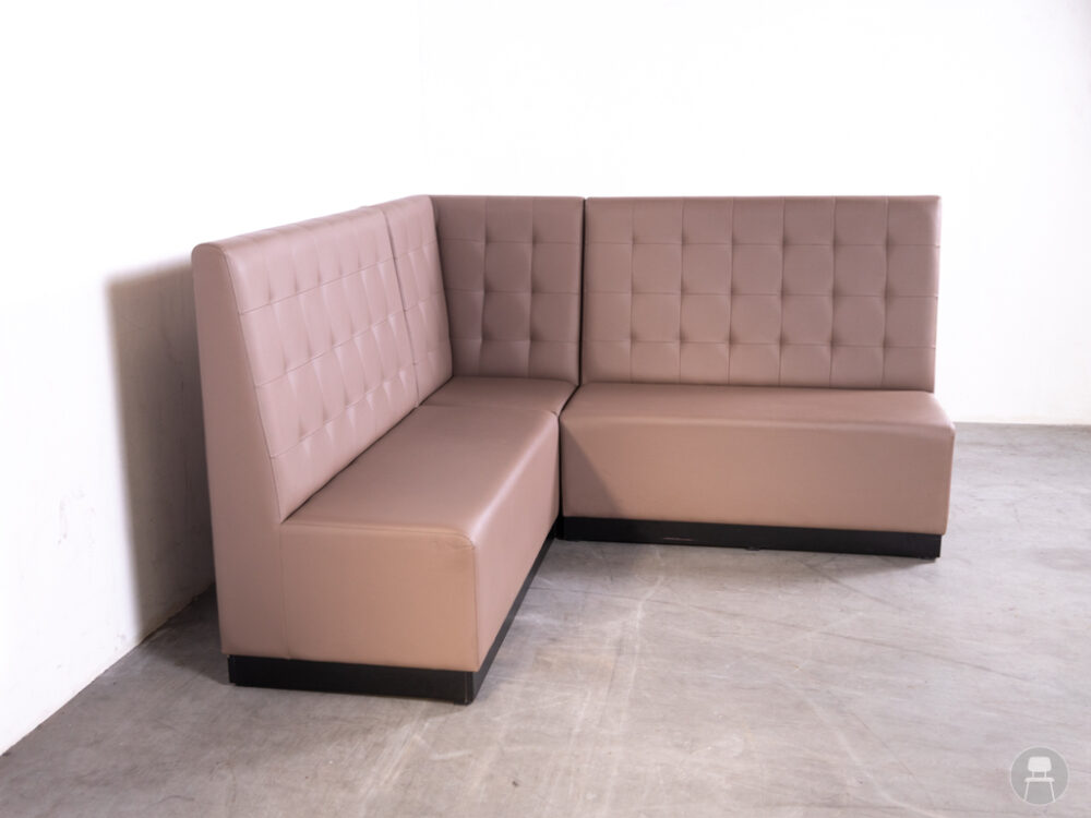 Wandbank hoek Lisa Lilly taupe 170x170cm