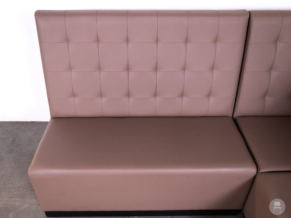 Wandbank hoek Lisa Lilly taupe 170x170cm