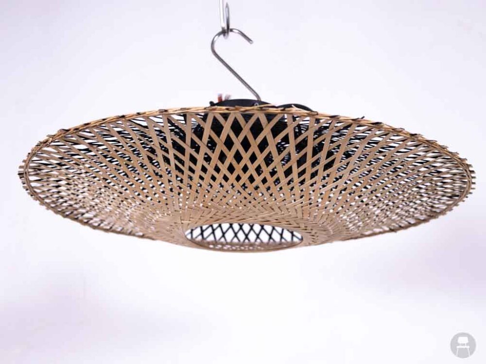 Hanglamp Riet Bali klein zwart/naturel 60cm rond