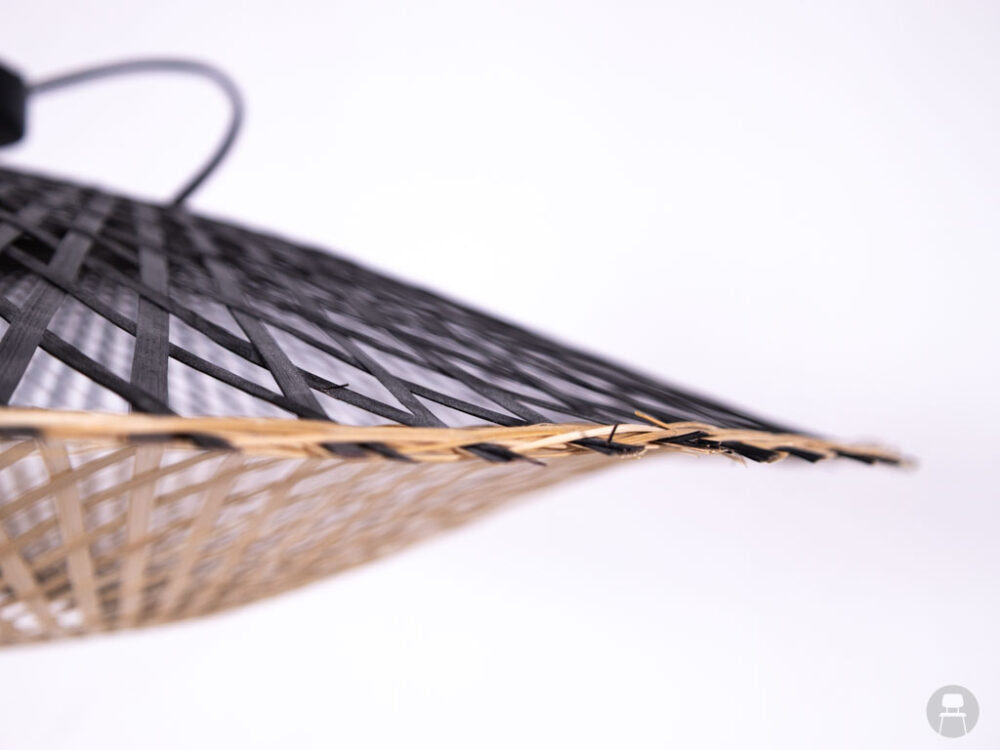 Hanglamp Riet Bali klein zwart/naturel 88cm rond