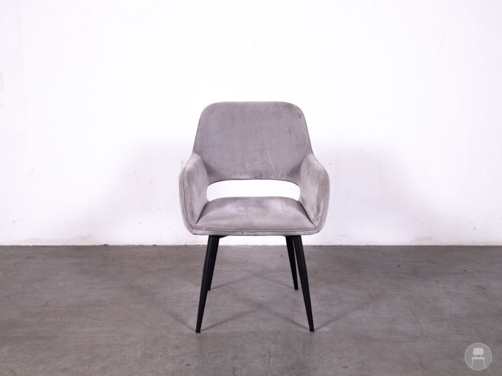 Horecastoel Lacine velvet grijs