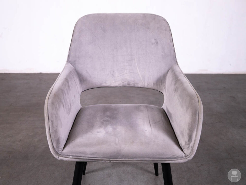 Horecastoel Lacine velvet grijs