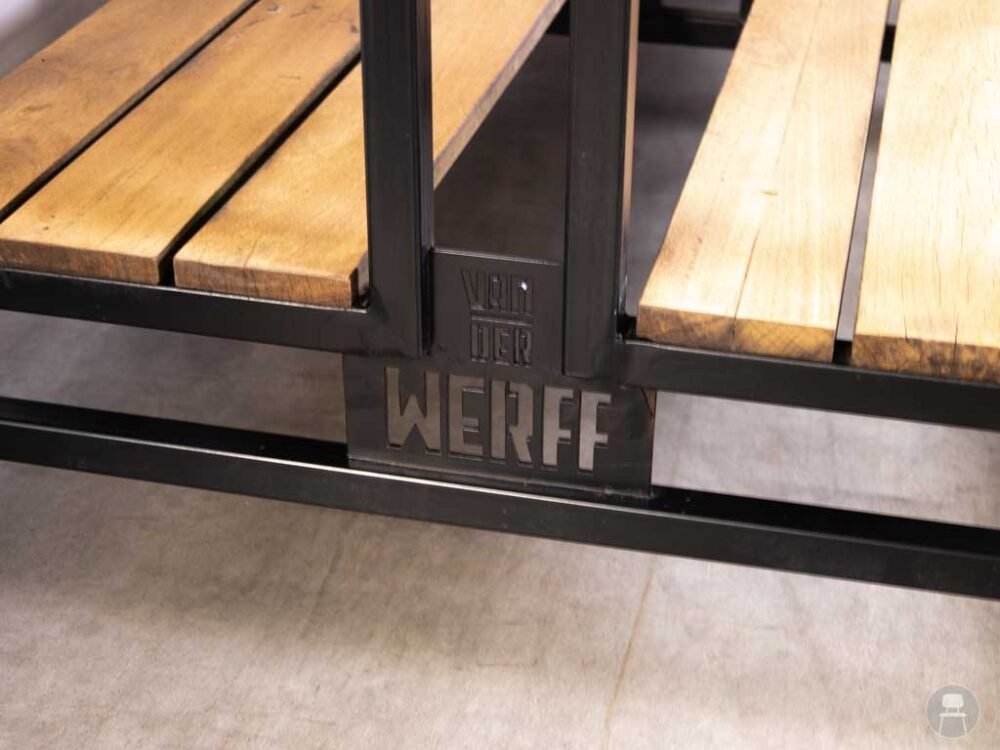 Picknickbank-tafel Teak SteelCore 8P zwart 250cm