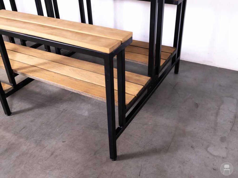 Picknickbank-tafel Teak SteelCore 8P zwart 250cm