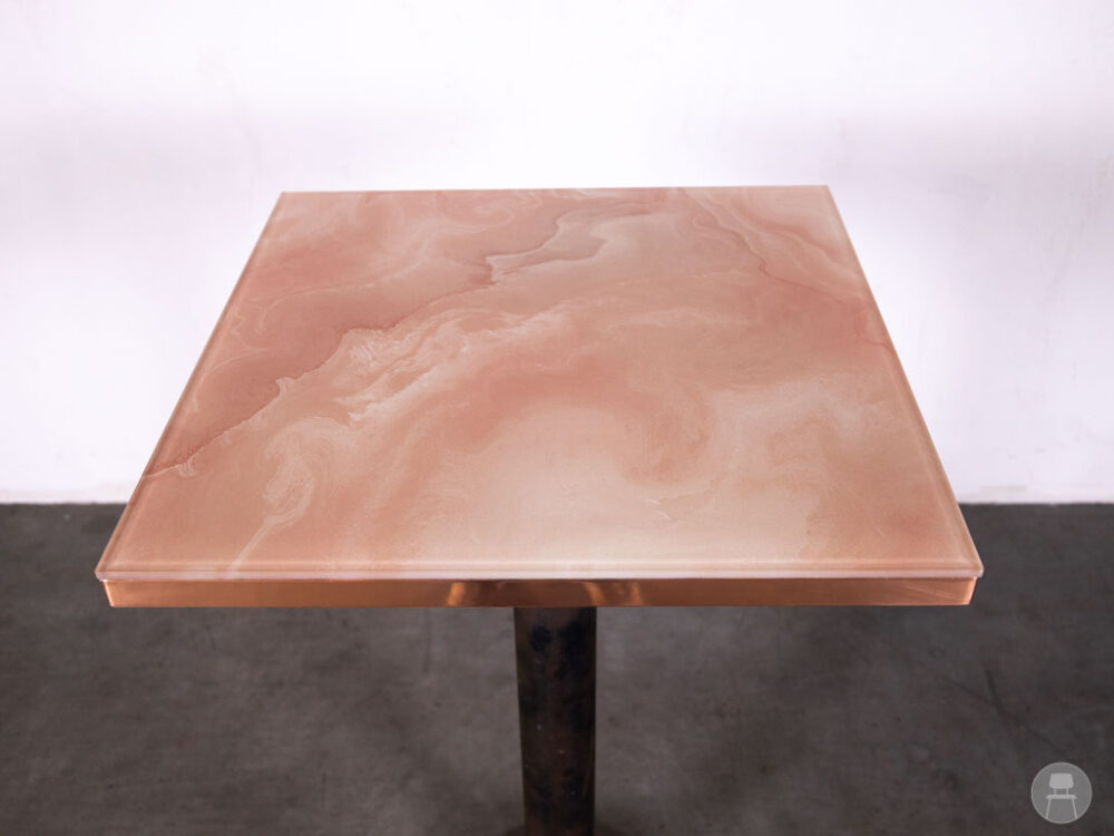 Statafel Lauren Onyx pink Satelliet 70x70cm
