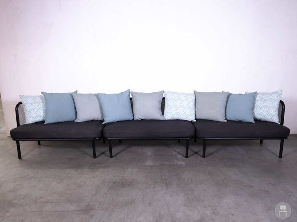 Terrasbank Terra donkergrijs/blauw Satelliet 420cm