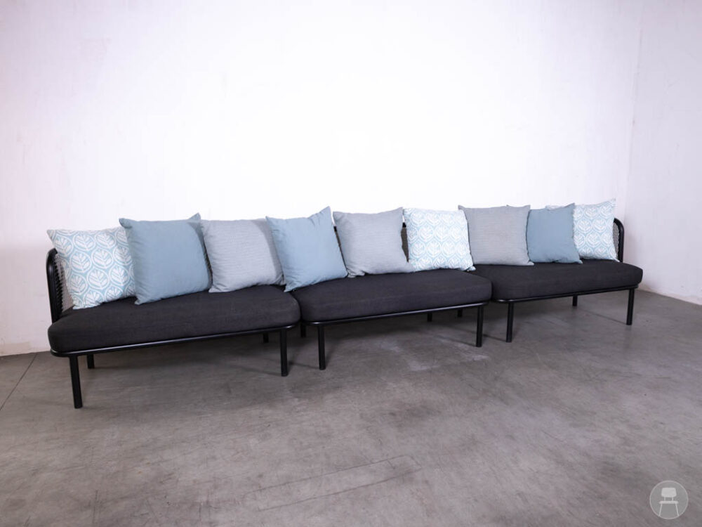 Terrasbank Terra donkergrijs/blauw Satelliet 420cm