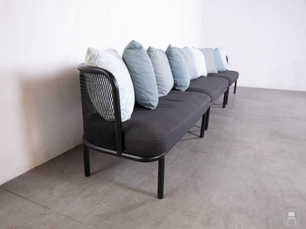 Terrasbank Terra donkergrijs/blauw Satelliet 420cm