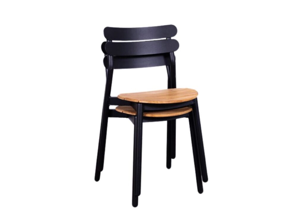 Terrasstoel Noto SC teak zwart May