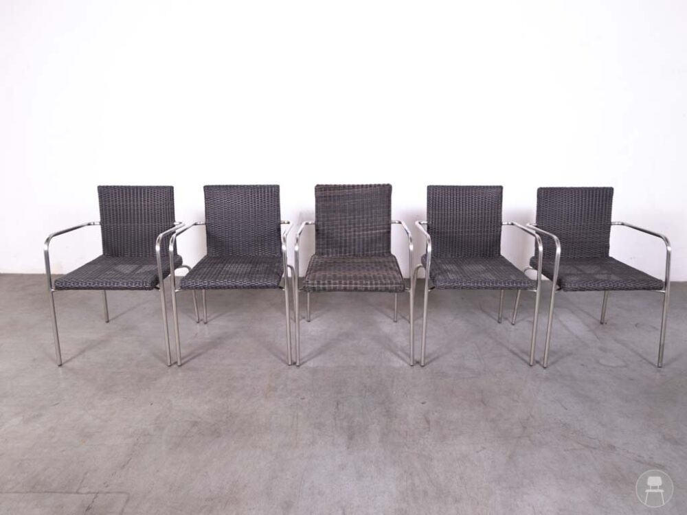 1 set 5 stuks Terrasstoel Wicker Yarvic