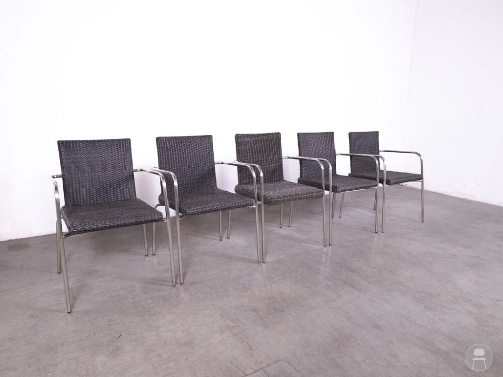 1 set 5 stuks Terrasstoel Wicker Yarvic