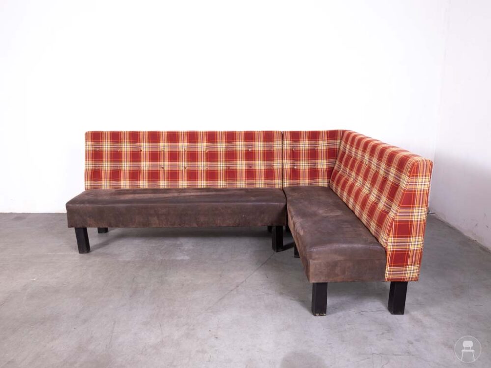 Wandbank Rick hoek ruit rood 245cm