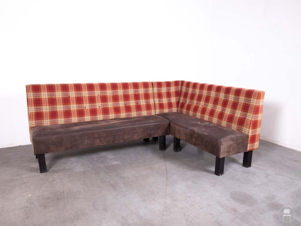 Wandbank Rick hoek ruit rood 245cm