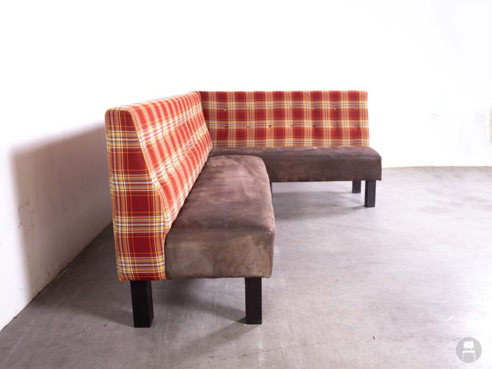 Wandbank Rick hoek ruit rood 245cm