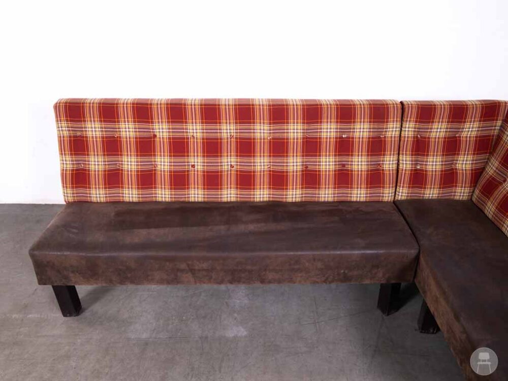 Wandbank Rick hoek ruit rood 245cm
